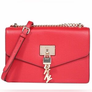 DKNY Red Leather Shoulder Bag